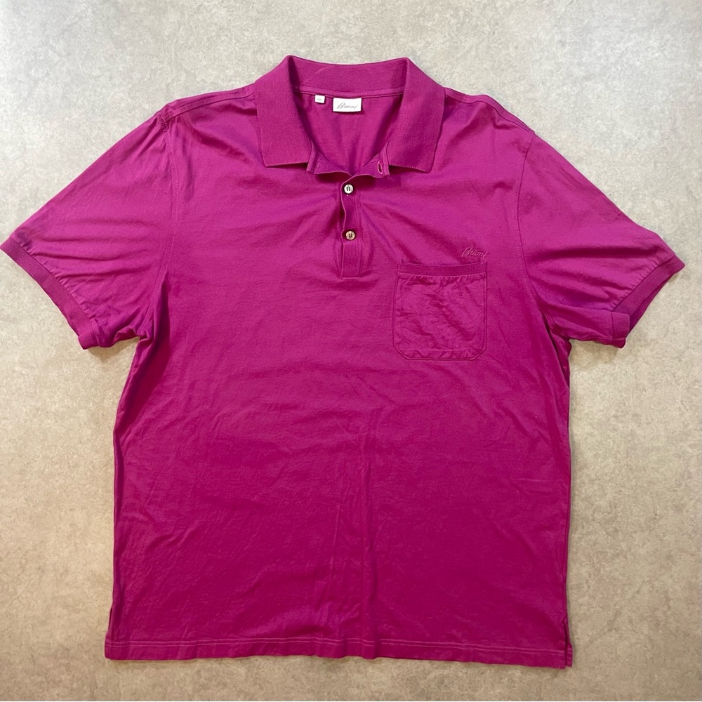 Men's Pink/Purple Polo Brioni Shirt
